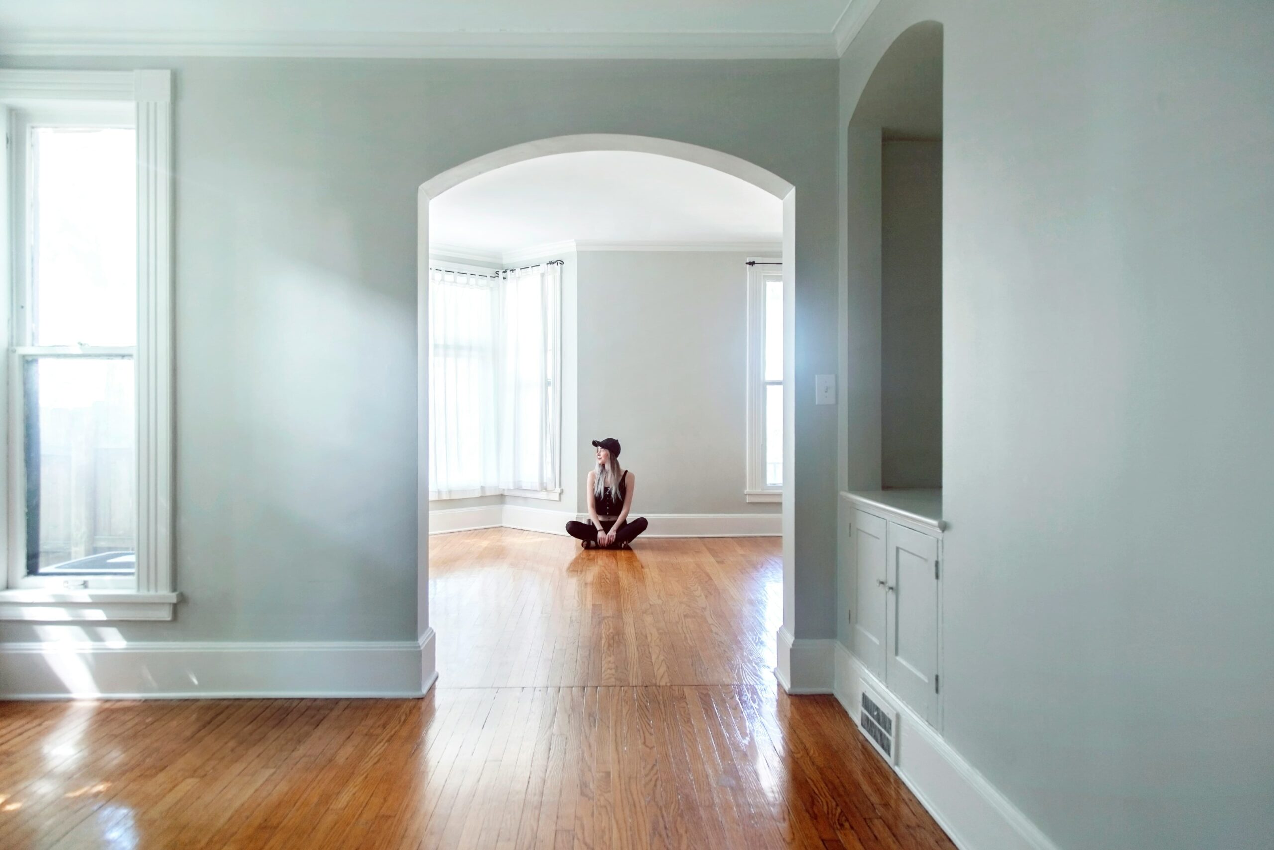 Empty apartment after move-out, ready for a final walkthrough of closets and cabinets